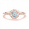 PAVOI 14K Gold Plated CZ and Created Opal Ring - Rose - C3183QD96XS