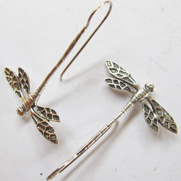 925 WEIGHT 2.90 G. BEAUTIFUL THAI STERLING SILVER DRAGONFLY EARRING BY HAND MADE - C111ZH00ROJ