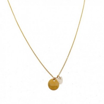 HONEYCAT Gold Moonstone Crystal Stone Charm & Disc Karma Necklace | Minimalist Delicate - CP128F23GQ1