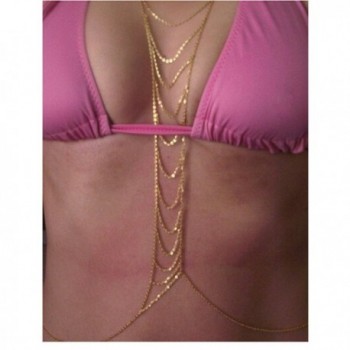 WIIPU Sexy 18 Layers Fine Chain Tassels Gold Plated Body Chain/Waist Chain/Necklace(wiipu-C331) - C911EASXBHN