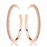 Eternity Rose Gold Plated Hoop Earrings with Clear Round Crystals - CW12E20WFB7