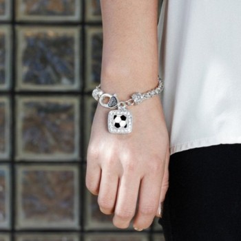 Soccer Classic Silver Crystal Bracelet in Women's Link Bracelets