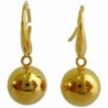 24k Yellow Gold Plated 10 mm Glitter Cute Round Shiny Ball Ornaments Dangle Earrings - CM17Z36UTA2