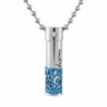 Bullet Only Love Cremation Pill Ash Urn Pendant Necklace Blue - CH126GD24PZ