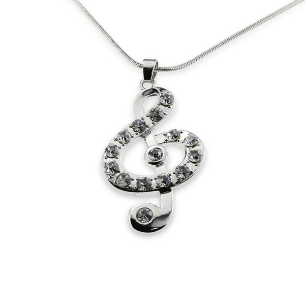 Silver Music Note Treble Clef Pendant Mood Necklace Jewelry Best Christmas Gift for Teen Girl Women - C211R3HJ6IH