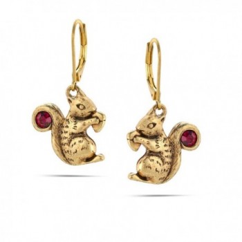 TAZZA GOLD SQUIRREL PURPLE CRYSTAL EARRINGS 214RD3101 - C912K3BVAO1