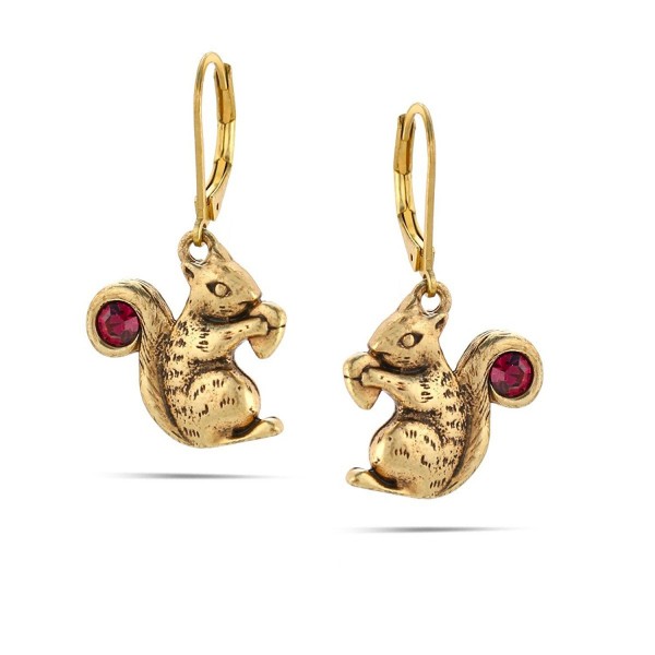 TAZZA GOLD SQUIRREL PURPLE CRYSTAL EARRINGS 214RD3101 - C912K3BVAO1