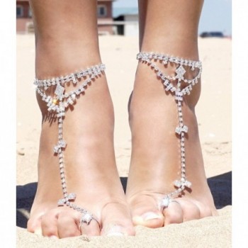 Barefoot Sandals Sparkling Crystal Rhinestone