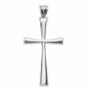 Solid 10k White Gold Simple Cross Pendant - CZ120GXW82F