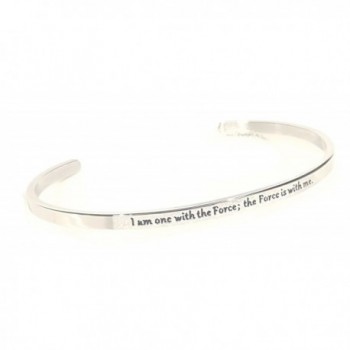 I am one with the Force the Force is with me Star Wars inspired stainless steel cuff bracelet. - CT17YSSW6XO