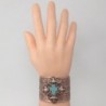 Simulated Turquoise Western Silver Bracelet