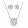 Bridal Party Rhinestone Zircon Necklace Earrings Set - Clear - CI12G9CYKZP