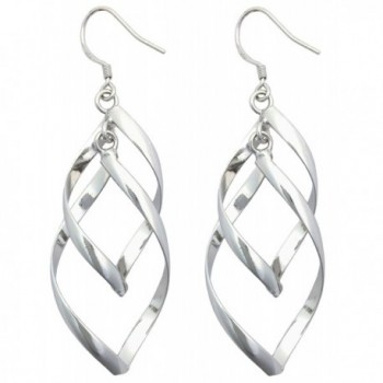 Tapp Collections Fashionable Sterling Silver Double Marquise Loops Design Earrings - CO11BBHRI53