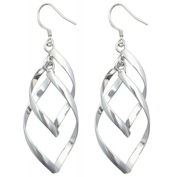 Tapp Collections Fashionable Sterling Silver Double Marquise Loops Design Earrings - CO11BBHRI53