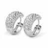 Sterling Silver White Cubic Zirconia Simulated Diamond Thick Hoop Earrings - CM12KJO1GXD