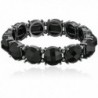 1928 Jewelry Black Faceted Stretch Bracelet - CF11GHHHIRP