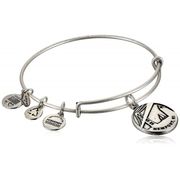 Alex and Ani "Places We Love" Rafaelian Silver-Tone Newport II Expandable Wire Bangle Bracelet- 7.25" - CL11FZULH45