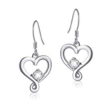 925 Sterling Silver Jewelry "I Love You To The Moon and Back" Love Heart Earrings - CR1840T85C2