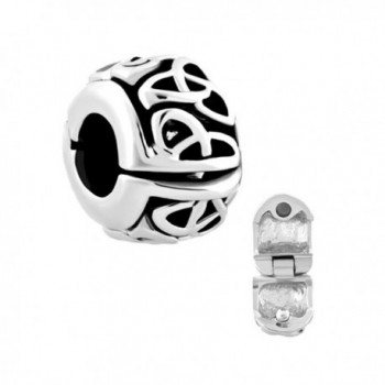 ReisJewelry Irish Celtic Knot Clip Lock Charm Spacer Charm Beads For Bracelet - C71868DLY9N