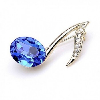 YAZILIND Crystal Quaver Music Note Lapel Tack Tie Brooch Pins Gift Idea - Blue - CF12E9C6MB7