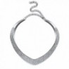 Bridal Wedding Jewelry Crystal Heart Collar Choker Necklace Women Bib Statement - Silver - C217AATOZNT