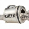 Cheer Charms Sterling Silver Cheerleader Beads for Bracelet - CX12MZGI8TY