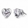 B.Catcher Earring Studs Heart Shape 925 Sterling Silver Cubic Zirconia Heart Stud Earrings Valentines Day Gift - C9189T3DZN3