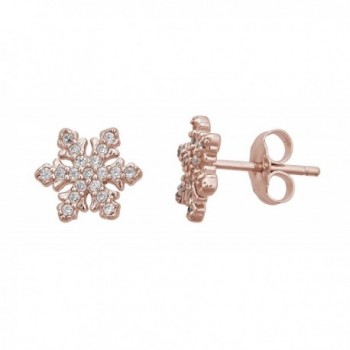 Sterling Silver Pave Snowflake Stud Earrings - CN12LPGNRJ5