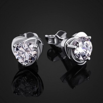 B Catcher Sterling Zirconia Earrings Valentines in Women's Stud Earrings