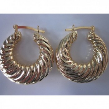 Karat Filled Lightweight Shrimp Earring in Women's Hoop Earrings