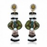 Starshiny Orange Handmade Bohemian Natural Feather Dangling Earrings Fashion Jewelry for Women - Green - CU182GME3XO
