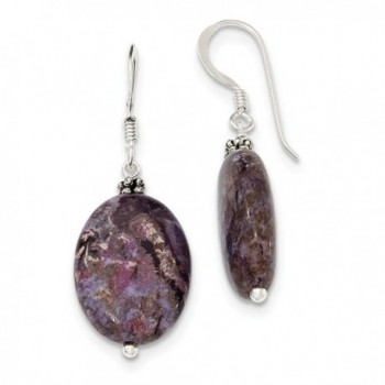 Sterling Silver Dark Charoite Earrings (1.3IN x 0.4IN ) - CI11FRSII6Z