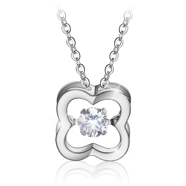 Menton Ezil Twinkling Diamonds Necklace - 925 Sterling Silver (Clover) - C412OBTS079