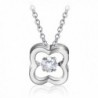 Menton Ezil Twinkling Diamonds Necklace - 925 Sterling Silver (Clover) - C412OBTS079