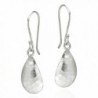 Curved Hammered Teardrop Sterling Earrings