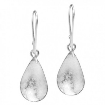 Curved Hammered Teardrop Sterling Earrings in Women's Drop & Dangle Earrings