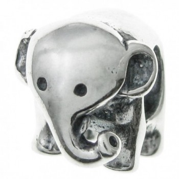 925 Sterling Silver Cute Happy Elephant Bead For European Charm Bracelets - CG11DBO3JDT