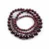 Amandastone 4mm to 10mm Natural Wine Red Garnet Charm Necklace 18'' - C012H2NX1D7