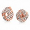 Bling Jewelry Woven Love Knot Crystal Clip On Earrings Rose Gold Plated Alloy - CL11RRZMCTP