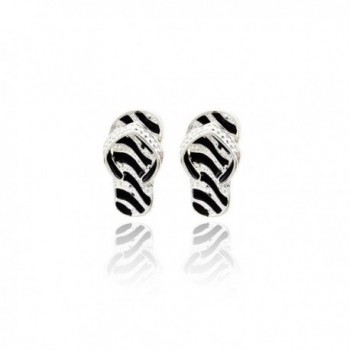 Zebra Striped Flip flop Earrings Island
