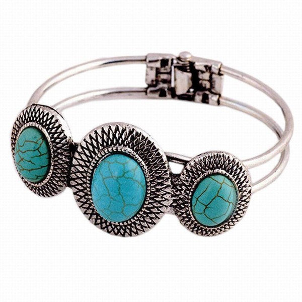 Bolayu Lady Cute Bracelet Turquoise Circle Bohemian Style Retro Plating - CS12L2WJU75