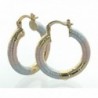 Smooth Round Tricolor Gold Tone Medium Size Hoop Earrings - CG11YOSBYHJ