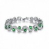 MIGAGA Platinum Plated Cubic Zirconia bracelet For women Wedding Jewelry - Green 17cm - CP12EHMBBLP