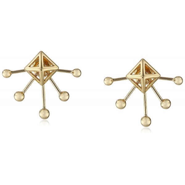 Rebecca Minkoff Womens Pyramid Fan Stud Earrings - Gold - C811MQB293J