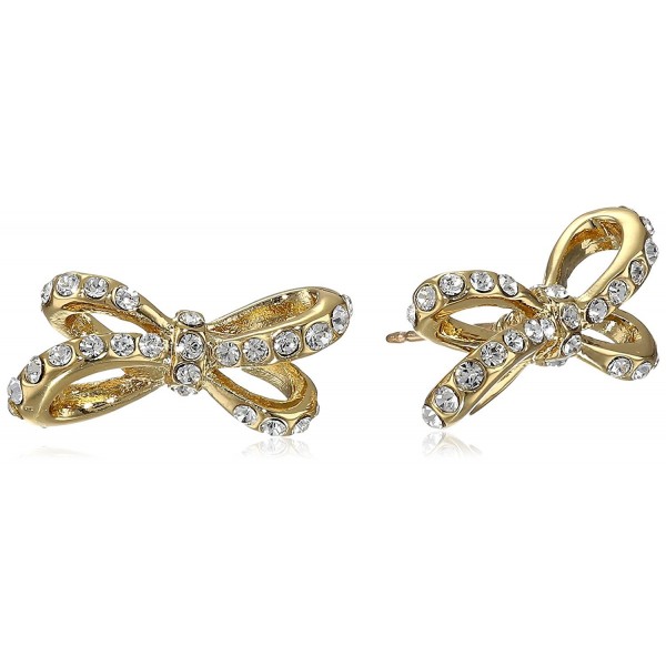 kate spade new york "Tied Up" Pave Stud Earrings - Clear/Gold - CW11NGP98VP