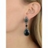 Mariell Crystal Frames Teardrop Dangles in Women's Clip-Ons Earrings