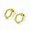 Honey Cube Minimalist Earrings Plated in Women's Stud Earrings