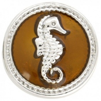 Brown Seahorse Enamel Nugz - interchangeable jewelry snap - C011NFHTYSV