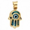 14k Yellow Gold Evil Eye Hamsa Pendant - C2125FGMEI1