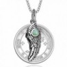 Archangel Michael Sigil Amulet Magic Powers Angel Wing Charm Green Quartz Pendant 18 Inch Necklace - C611UNTK0QT
